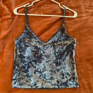 Women’s Light Blue Divided by H&M Crushed Velvet Cami Top XS